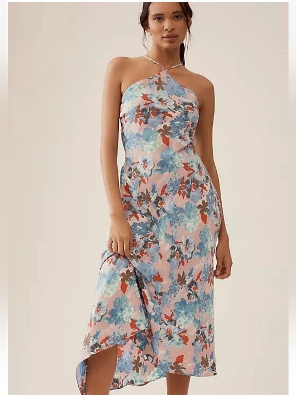 NWT By Anthropologie Halter Midi Slip Dress XL